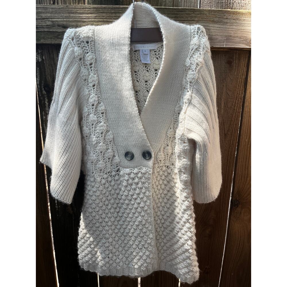 Crochet Knit Cardigan Women's Size M